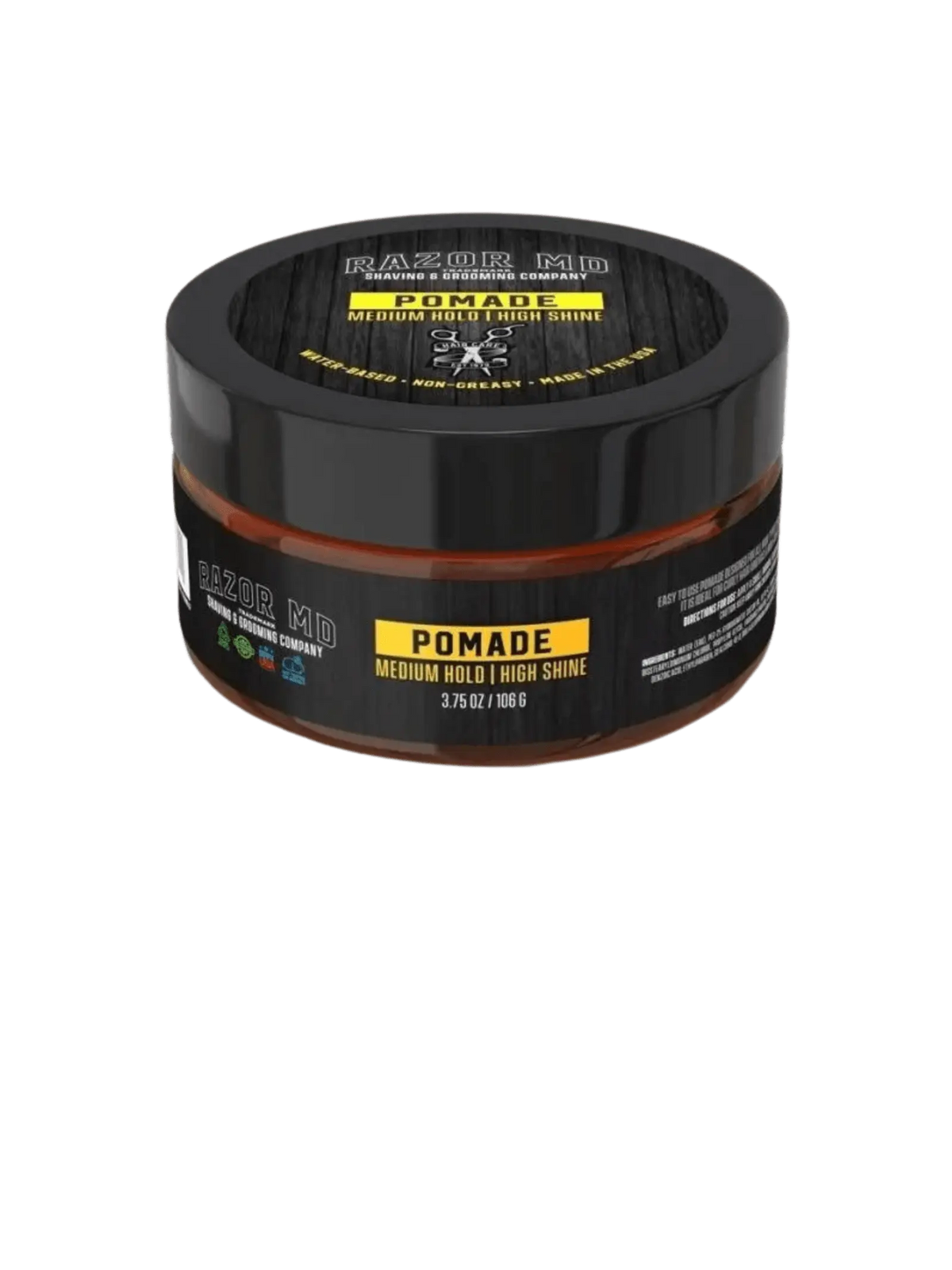 RAZOR MD Hair Styling Pomade - Water Based - 3.75oz - MADE IN USA