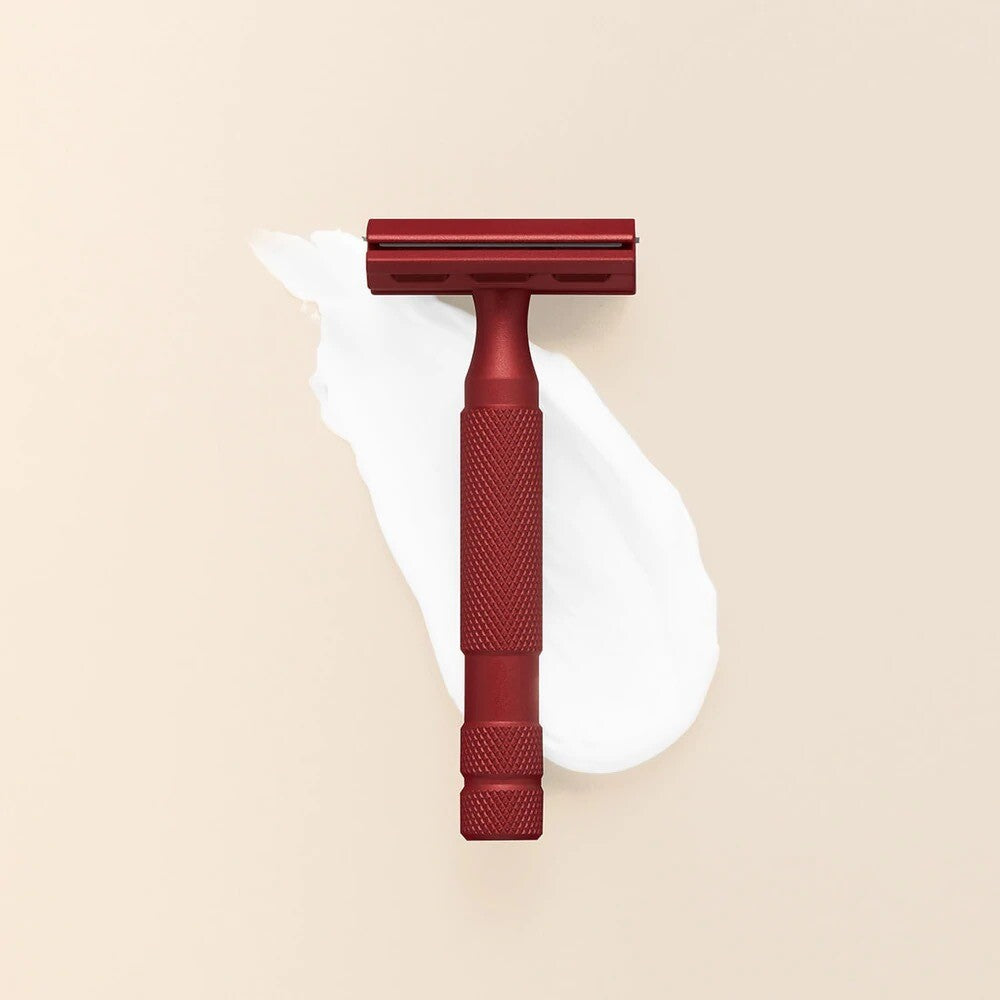 Rockwell 6S Adjustable Stainless Steel Double Edge Razor - Red