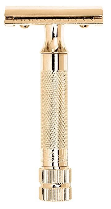 Merkur 34G Razor, Extra Thick Handle, Gold Plated