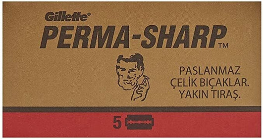 Gillette Perma-Sharp Double Edge Razor Blades, 5 Count