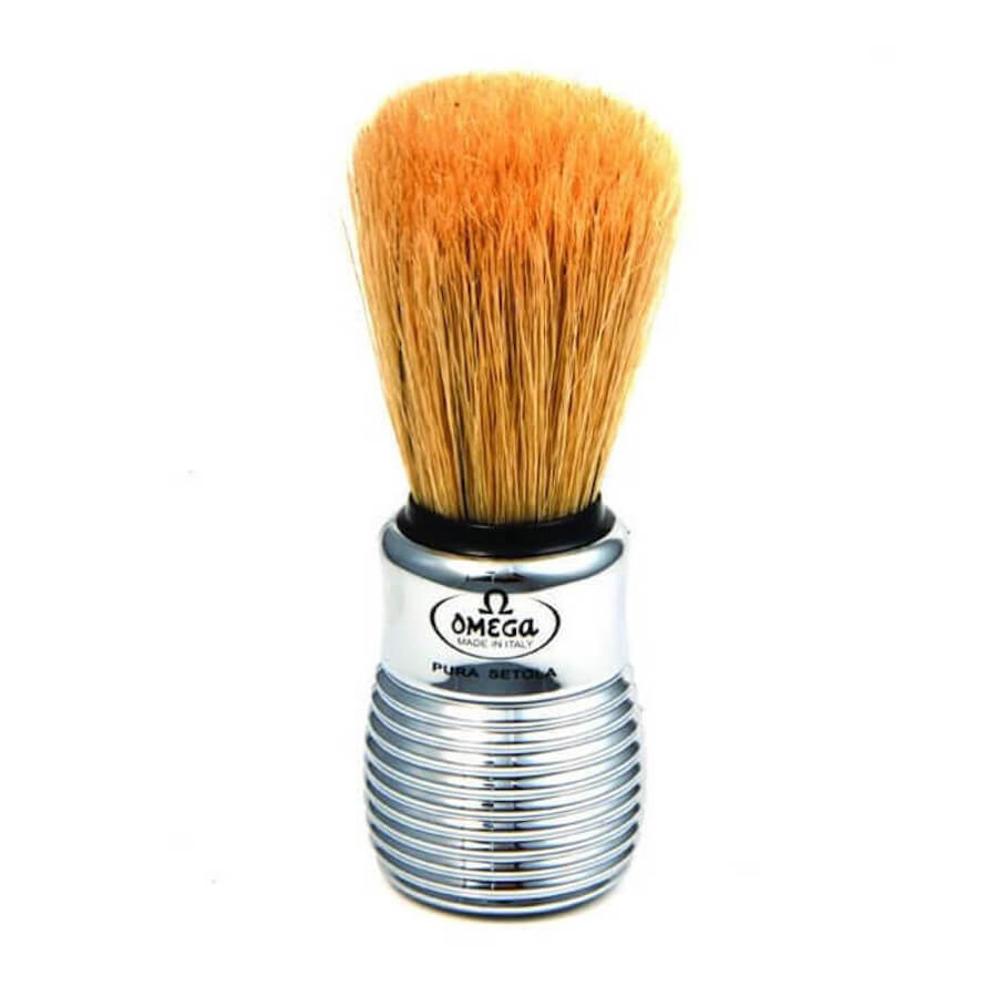 Omega Boar Bristle Shaving Brush With Chromed Plastic Handle