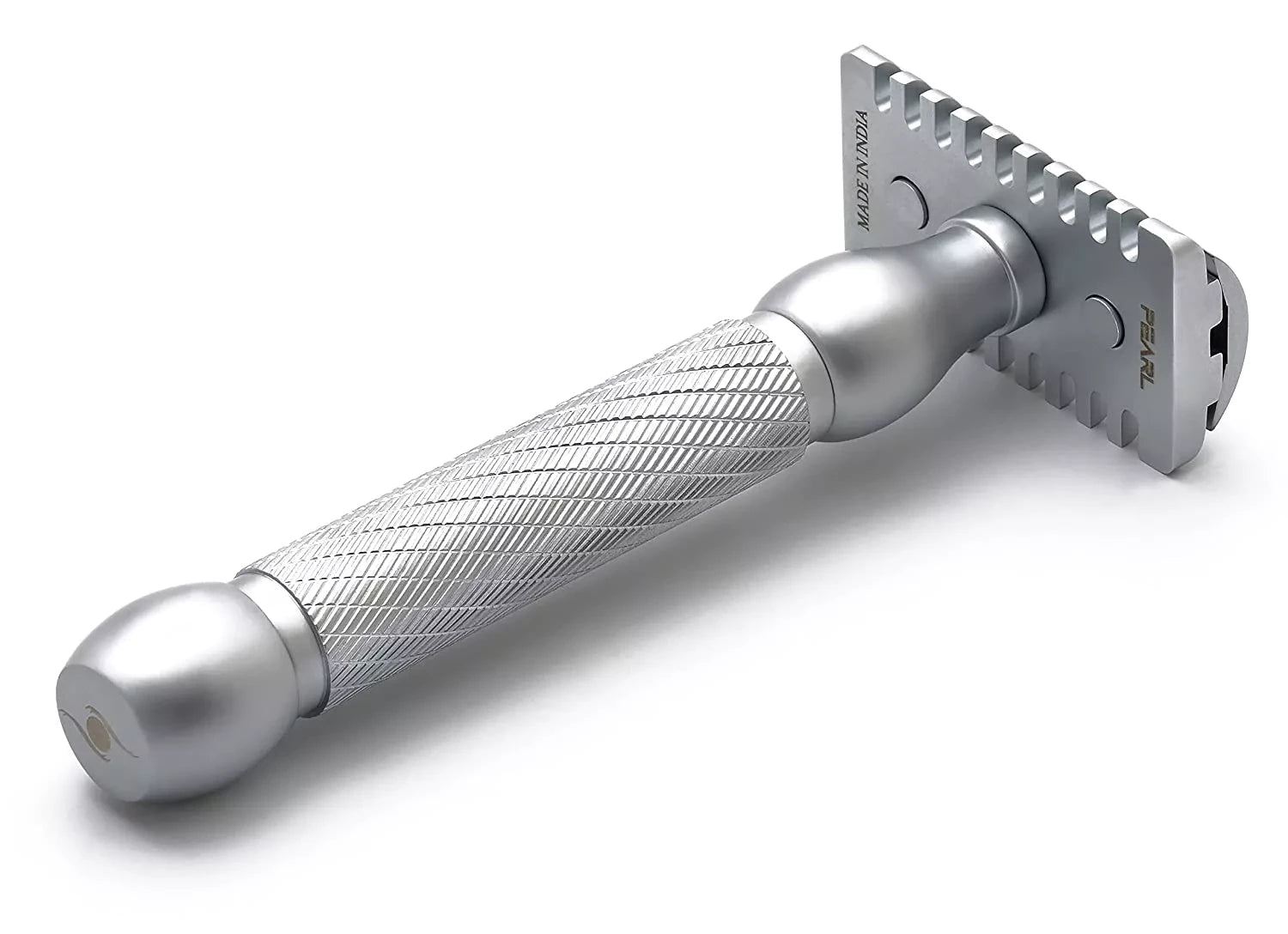 Pearl Shaving Hammer Open Comb and Straight Bar Double Edge Safety Razor, Classic and Traditional Shaving Kit