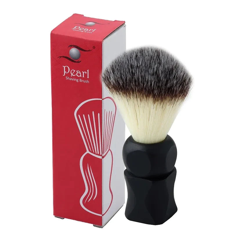 Pearl Shaving Synthetic Shaving Brush with Matt Black Geometric Handle, SBB-16