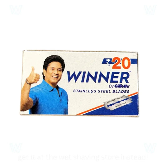 Gillette Winner Stainless Steel Double Edge Razor Blades, 10 Count