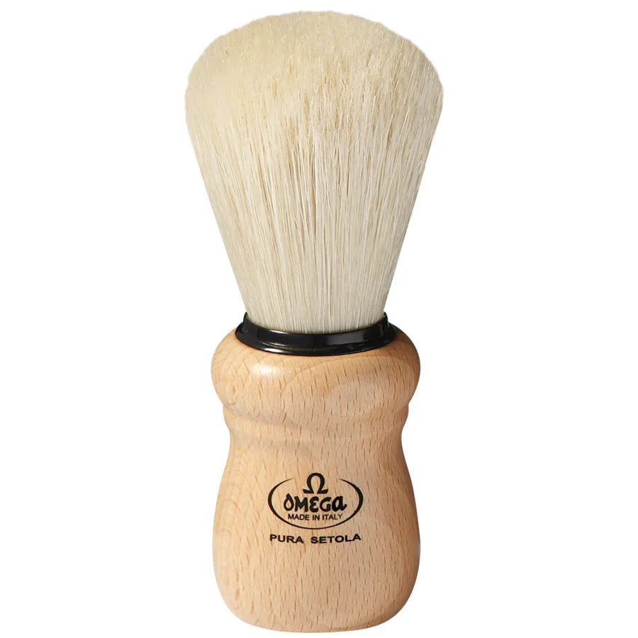 Omega Boar Bristle Shaving Brush with Beech Wood Handle