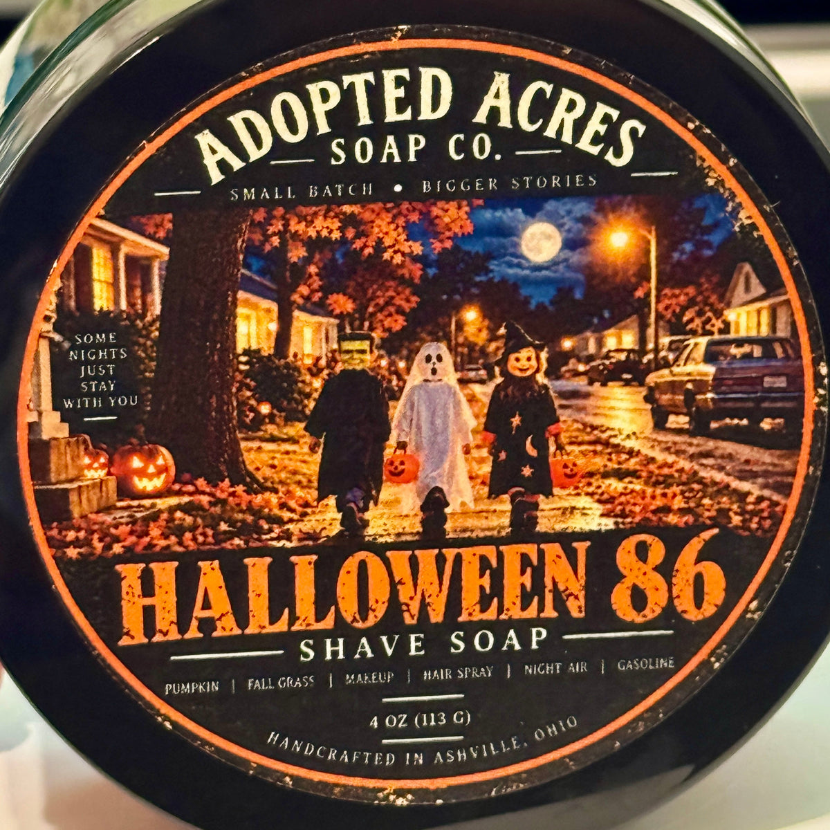 Adopted Acres Halloween 86 shaving soap 4oz tin