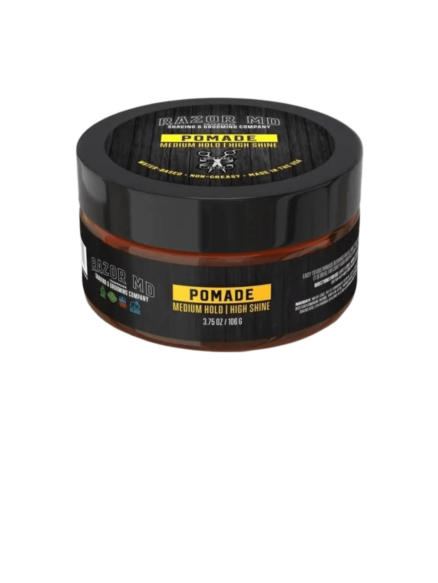 RAZOR MD Hair Styling Pomade - Water Based  - 3.75oz - MADE IN USA
