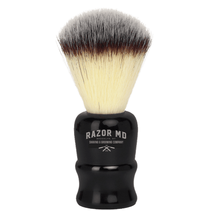 RAZOR MD Black Handle Travel Shave Brush (Synthetic Hair)