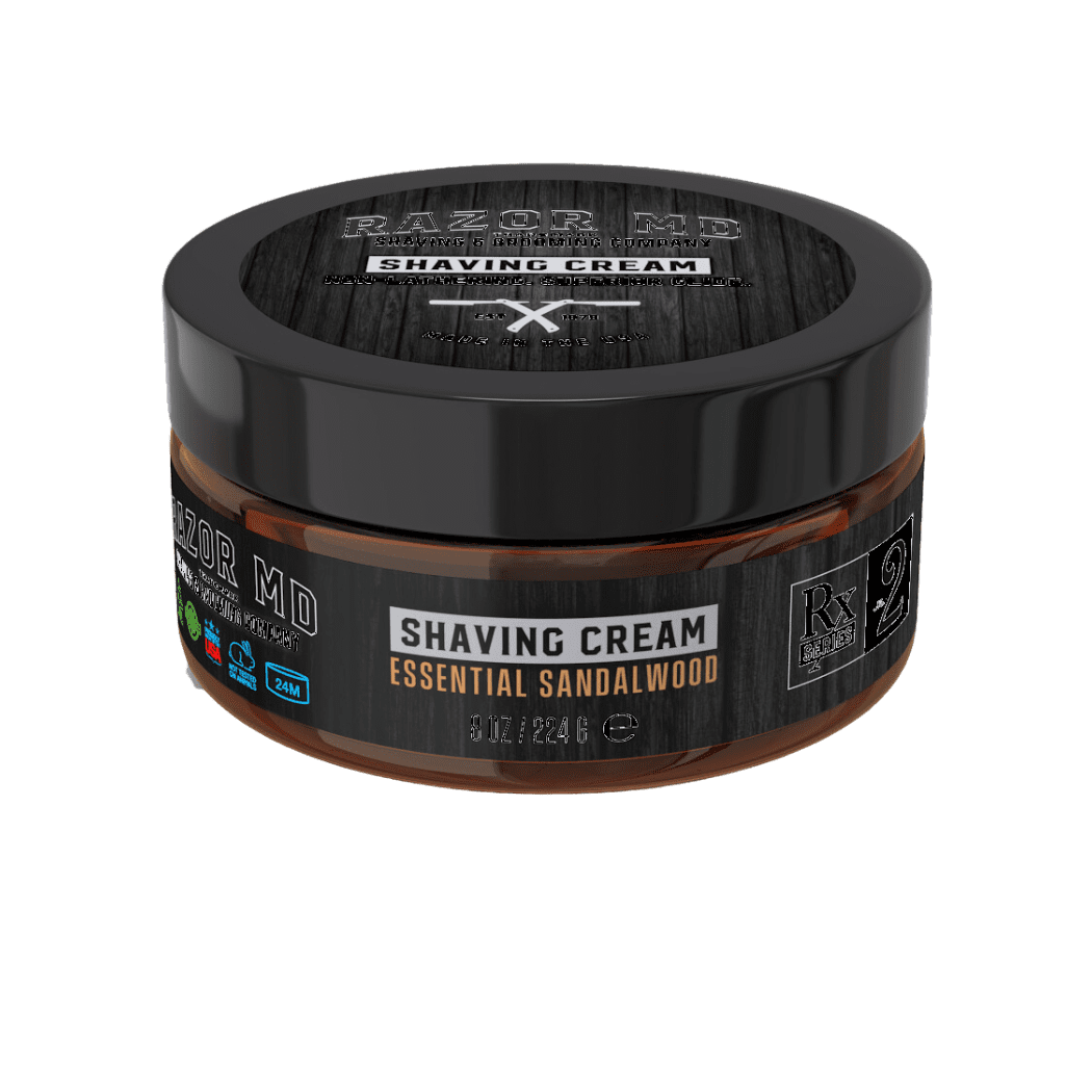 RAZOR MD Shave Cream - Sandalwood (non-lathering) 8oz - MADE IN USA