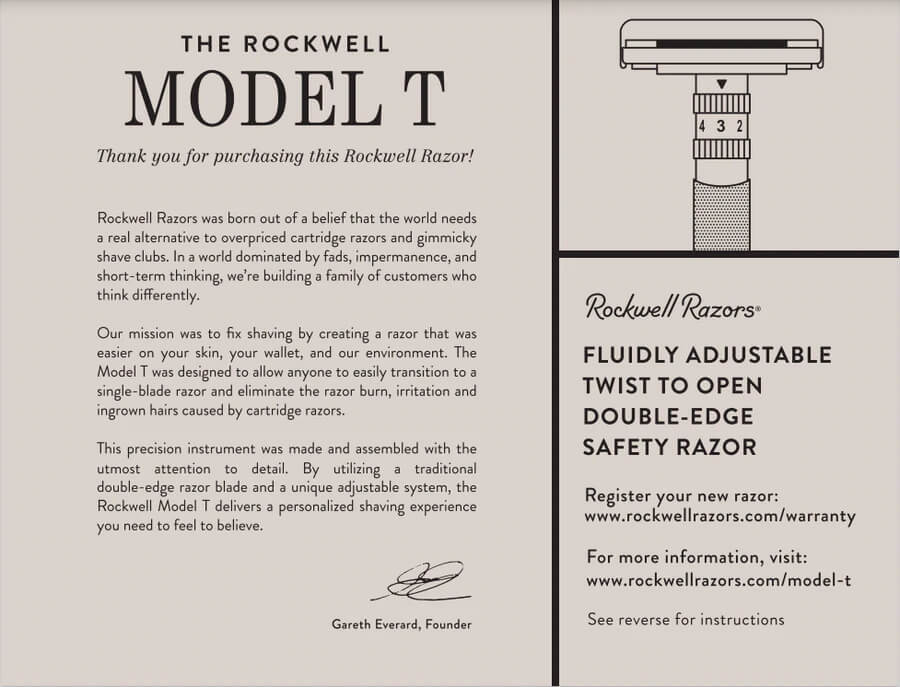 Rockwell T2 Adjustable Double Edge Razor