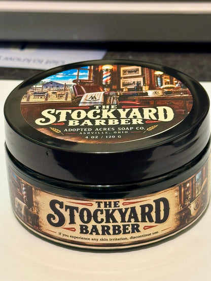 Adopted Acres The Stockyard Barber shaving soap EIEIO base
