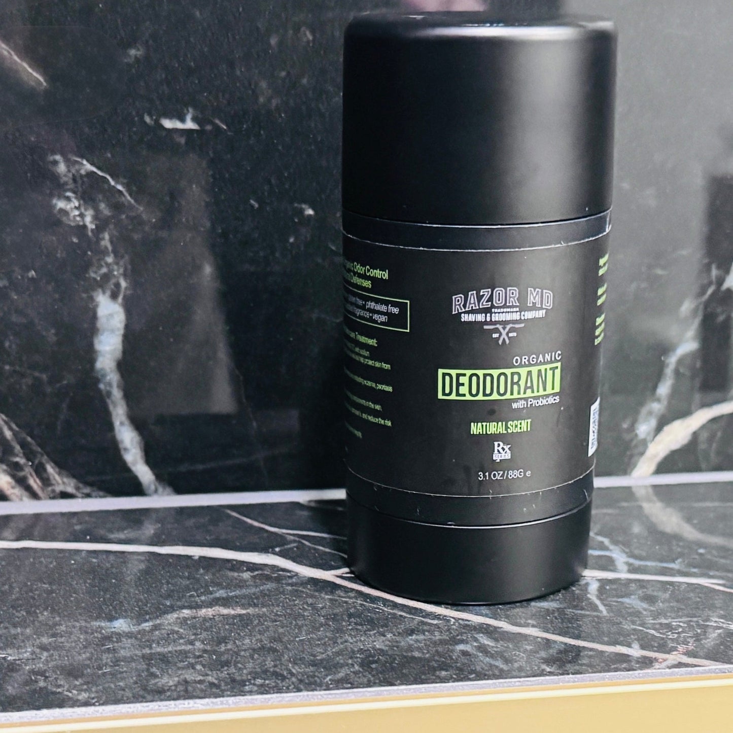 RAZOR MD Organic, Aluminum-Free Deodorant with Probiotics - 3.1 oz - MADE IN USA