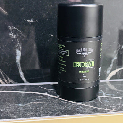 RAZOR MD Organic, Aluminum-Free Deodorant with Probiotics - 3.1 oz - MADE IN USA