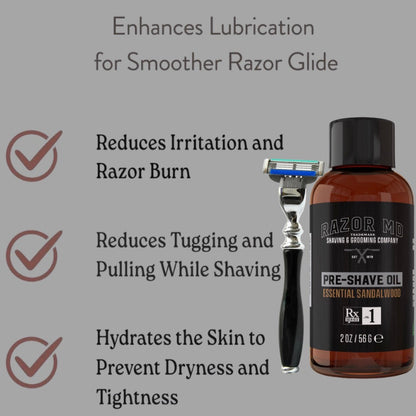 RAZOR MD Pre-shave Oil Serum - Sandalwood - 2oz - MADE IN USA