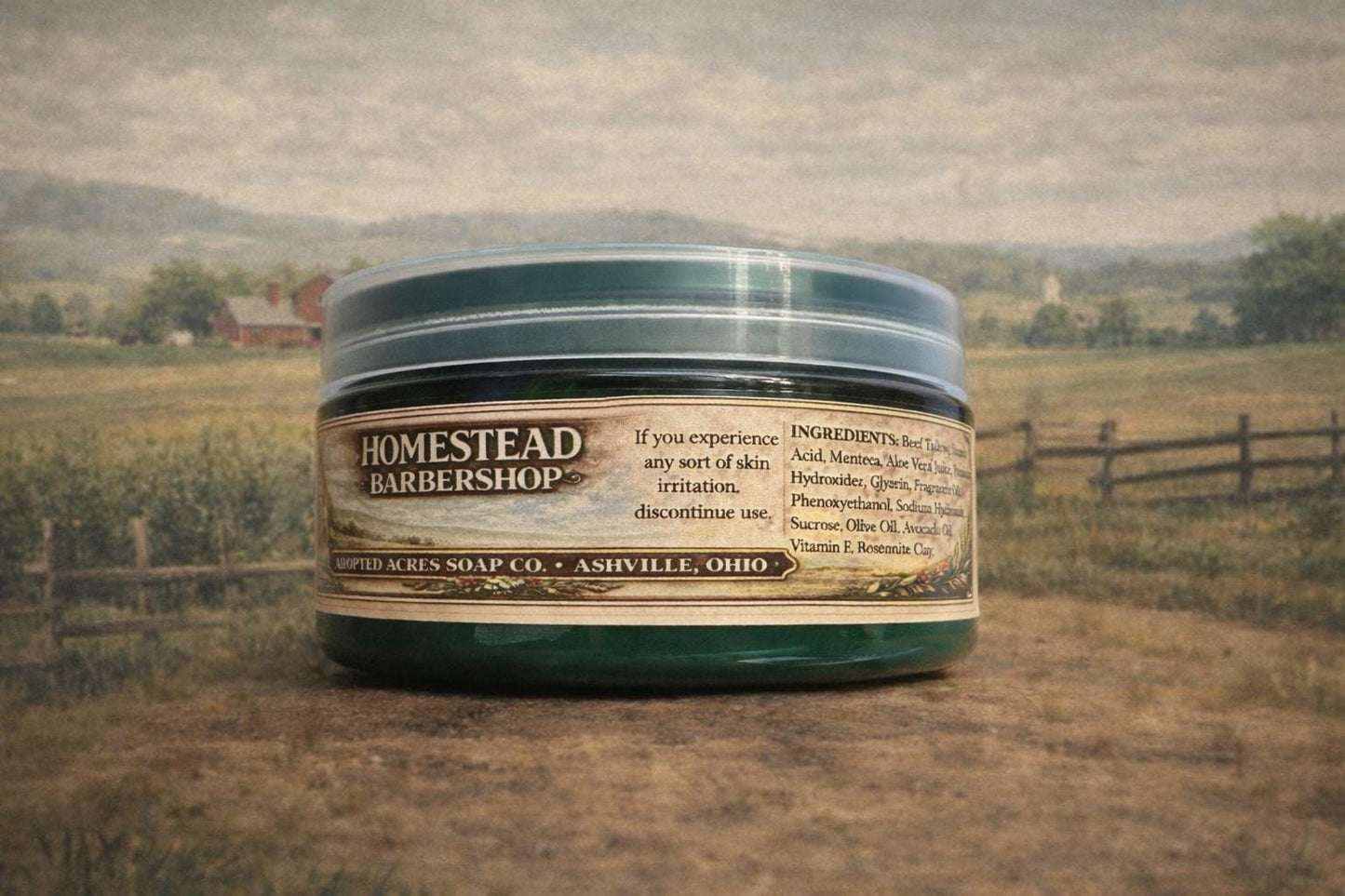 Homestead Barbershop shaving soap tub