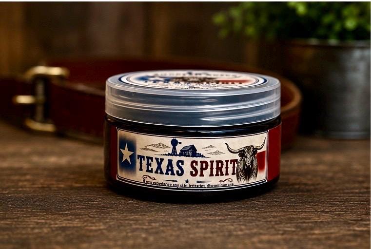 Texas Spirit Oud Noir shaving soap tub